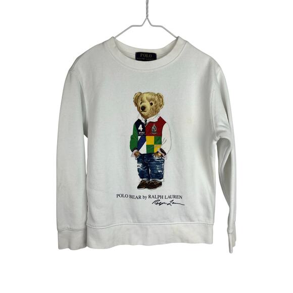 Polo Ralph Lauren Boys White Bear Graphic Sweatshirt - Picture 1 of 10